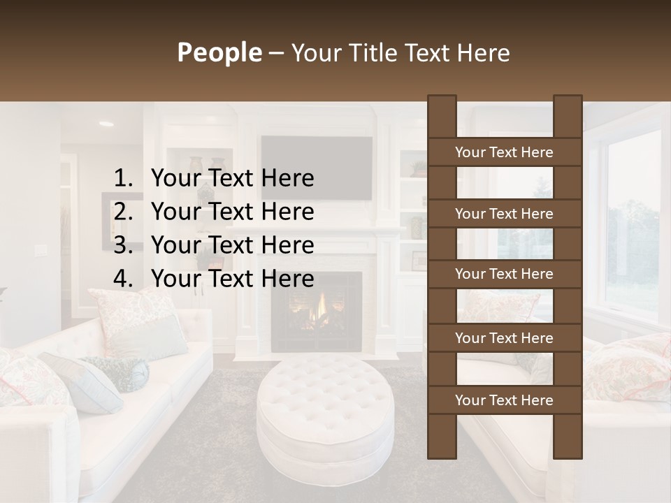 A Living Room Filled With Furniture And A Fire Place PowerPoint Template