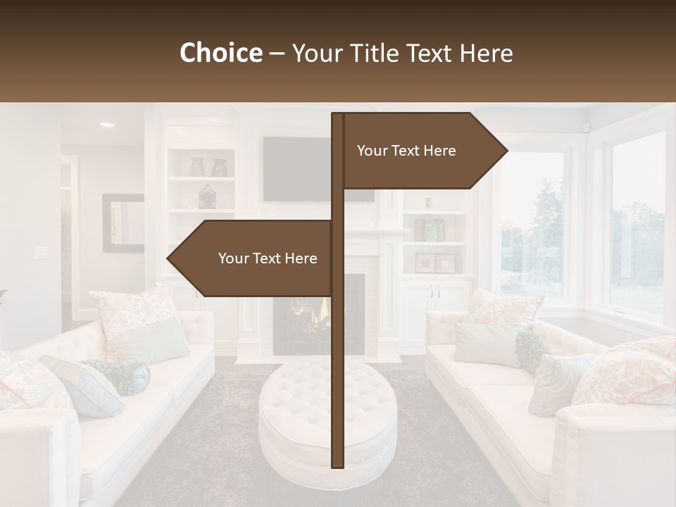 A Living Room Filled With Furniture And A Fire Place PowerPoint Template