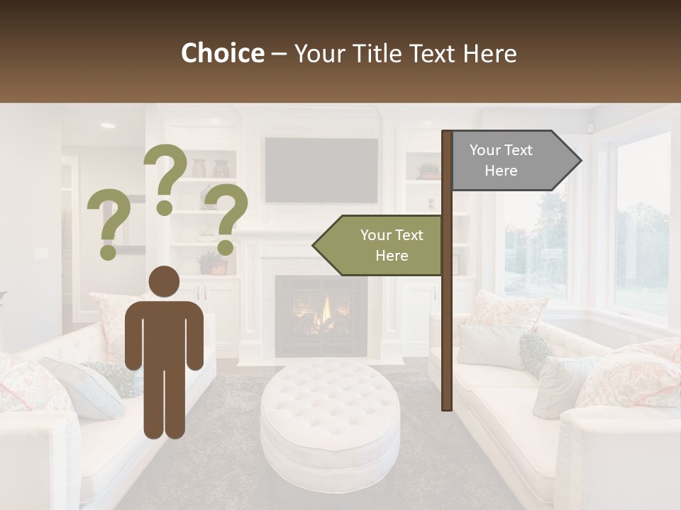 A Living Room Filled With Furniture And A Fire Place PowerPoint Template