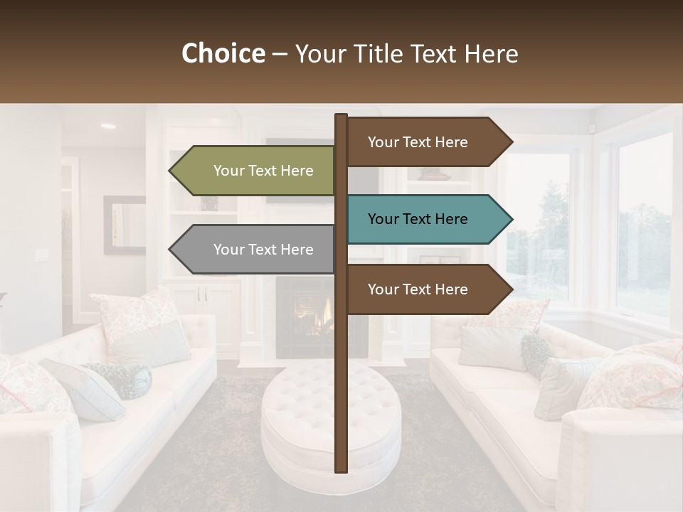 A Living Room Filled With Furniture And A Fire Place PowerPoint Template