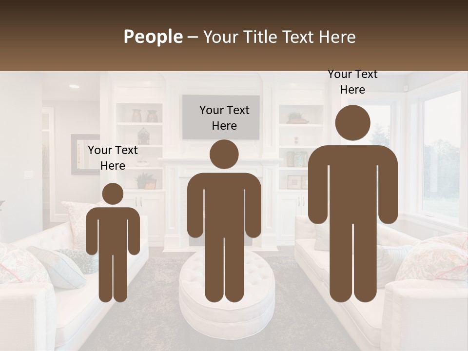 A Living Room Filled With Furniture And A Fire Place PowerPoint Template