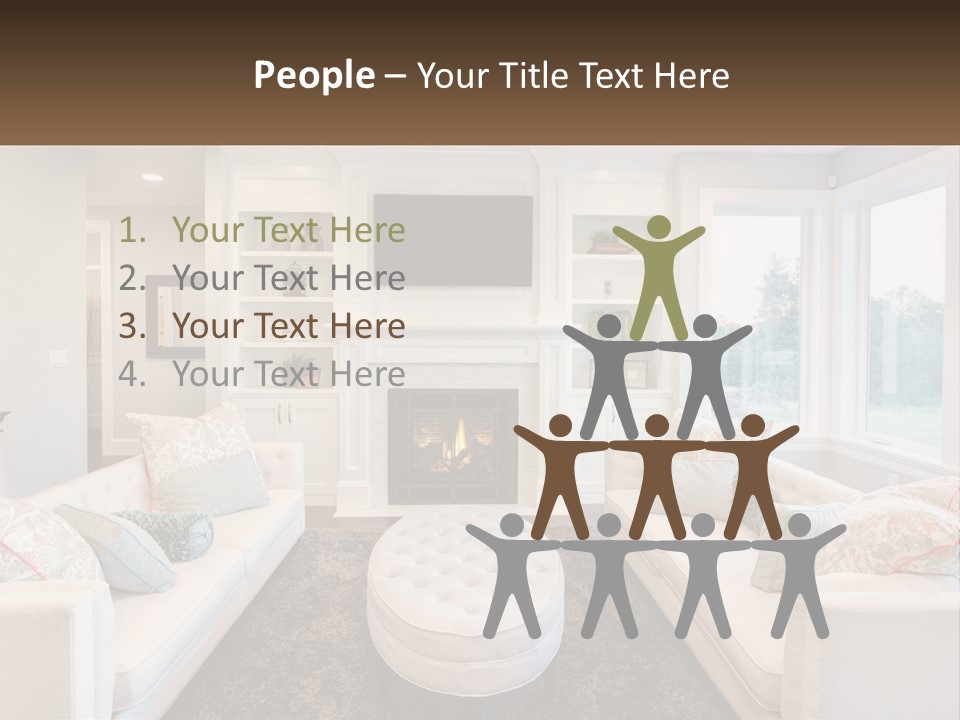 A Living Room Filled With Furniture And A Fire Place PowerPoint Template