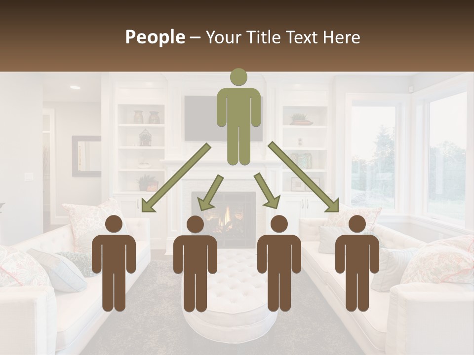 A Living Room Filled With Furniture And A Fire Place PowerPoint Template