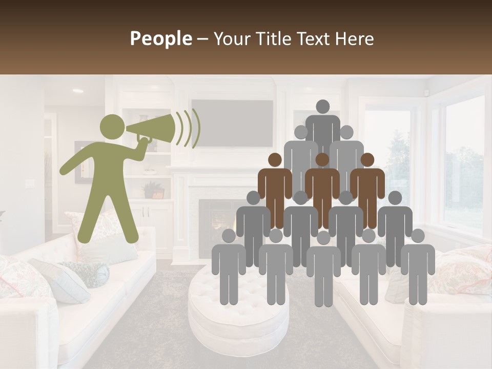 A Living Room Filled With Furniture And A Fire Place PowerPoint Template