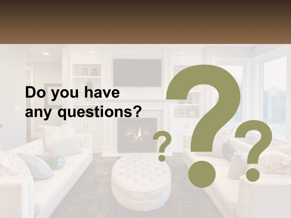 A Living Room Filled With Furniture And A Fire Place PowerPoint Template