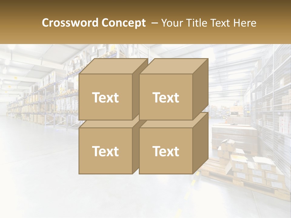 A Large Warehouse Filled With Lots Of Boxes PowerPoint Template