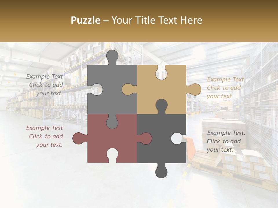 A Large Warehouse Filled With Lots Of Boxes PowerPoint Template