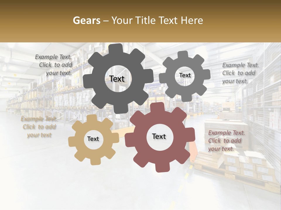 A Large Warehouse Filled With Lots Of Boxes PowerPoint Template