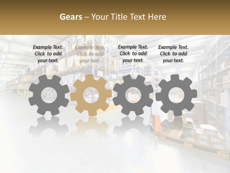 A Large Warehouse Filled With Lots Of Boxes PowerPoint Template