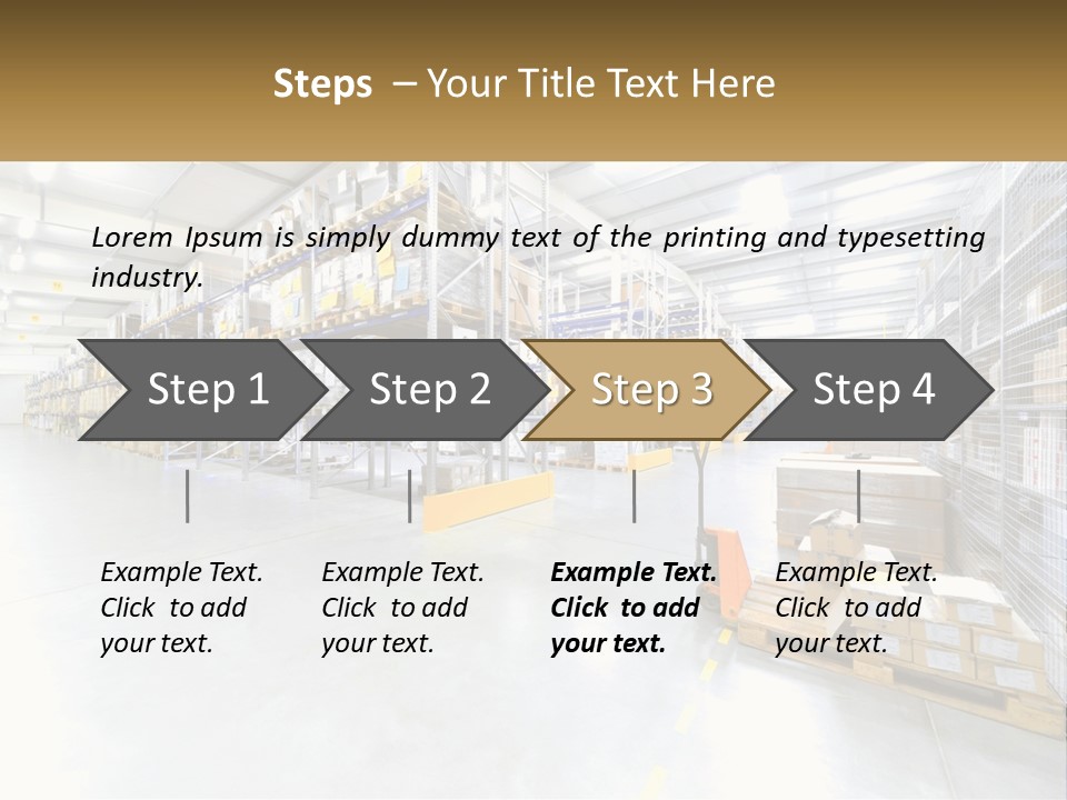 A Large Warehouse Filled With Lots Of Boxes PowerPoint Template