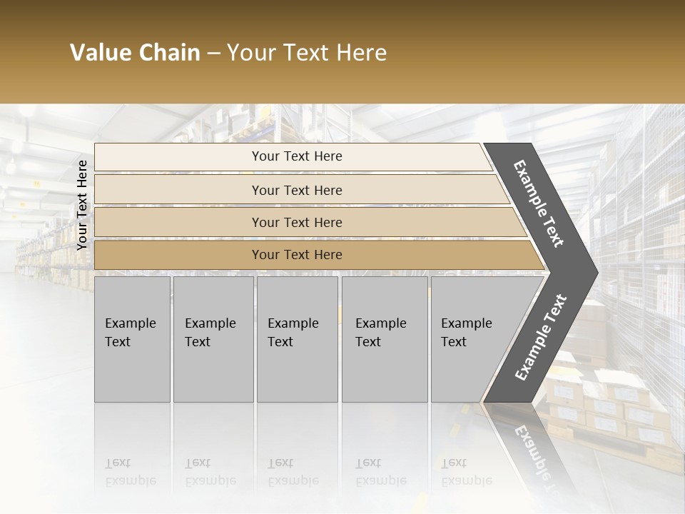 A Large Warehouse Filled With Lots Of Boxes PowerPoint Template