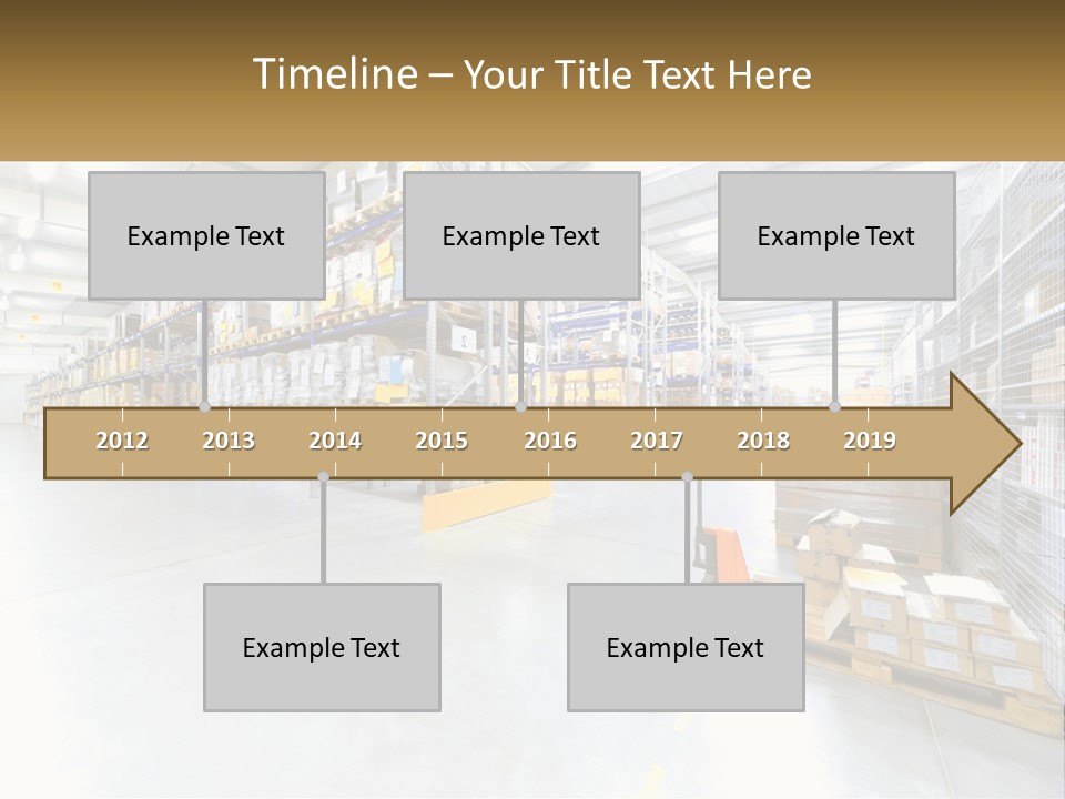 A Large Warehouse Filled With Lots Of Boxes PowerPoint Template