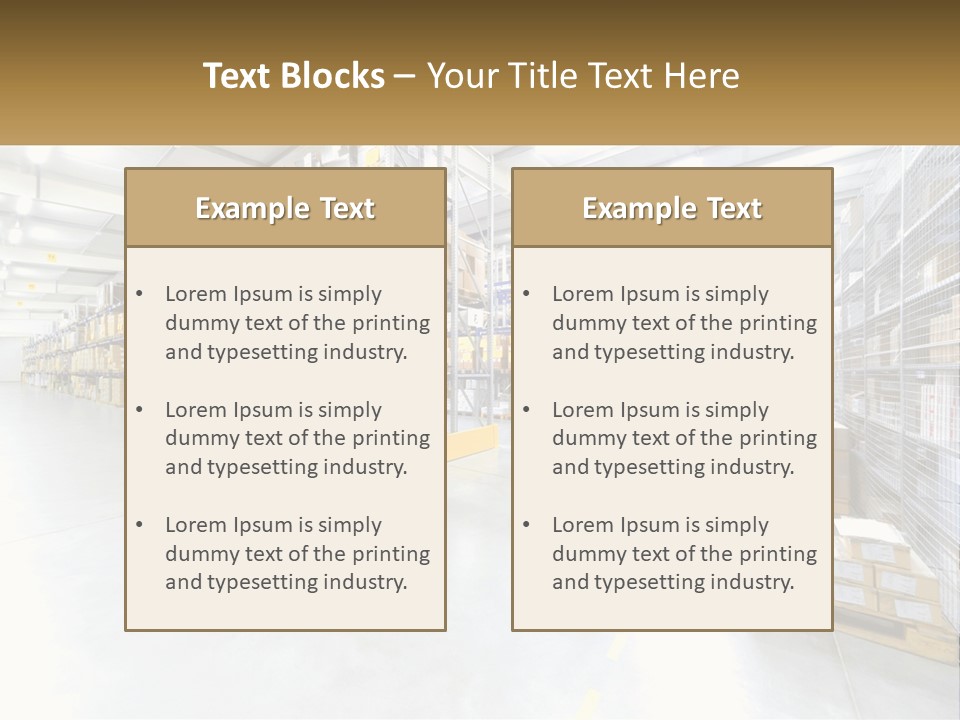 A Large Warehouse Filled With Lots Of Boxes PowerPoint Template