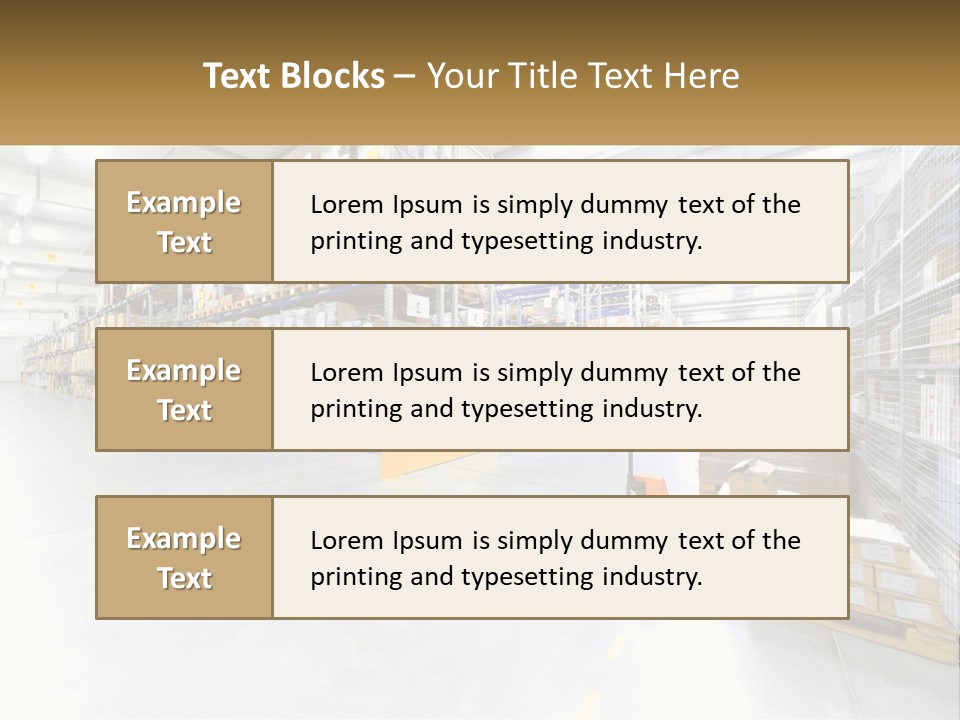 A Large Warehouse Filled With Lots Of Boxes PowerPoint Template
