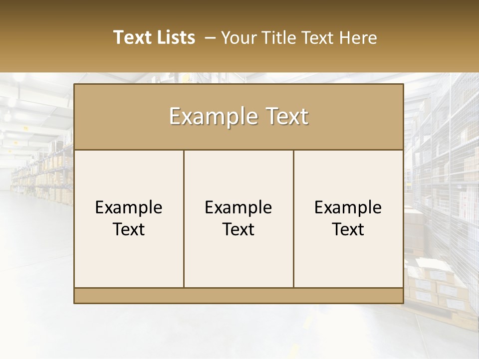 A Large Warehouse Filled With Lots Of Boxes PowerPoint Template