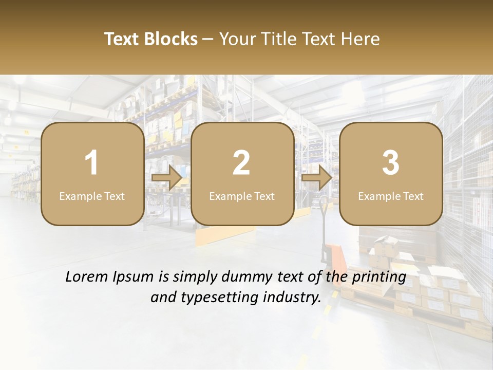 A Large Warehouse Filled With Lots Of Boxes PowerPoint Template