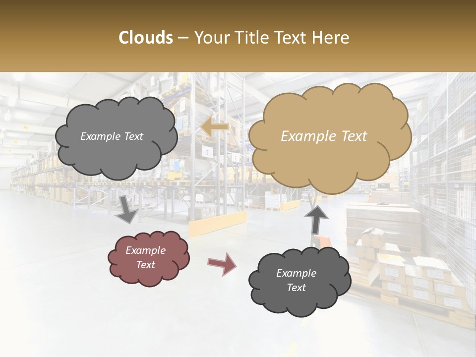A Large Warehouse Filled With Lots Of Boxes PowerPoint Template