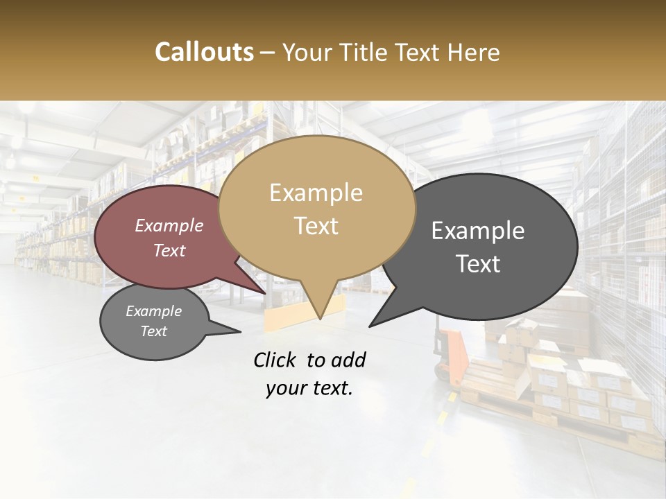 A Large Warehouse Filled With Lots Of Boxes PowerPoint Template