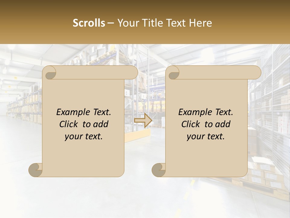 A Large Warehouse Filled With Lots Of Boxes PowerPoint Template