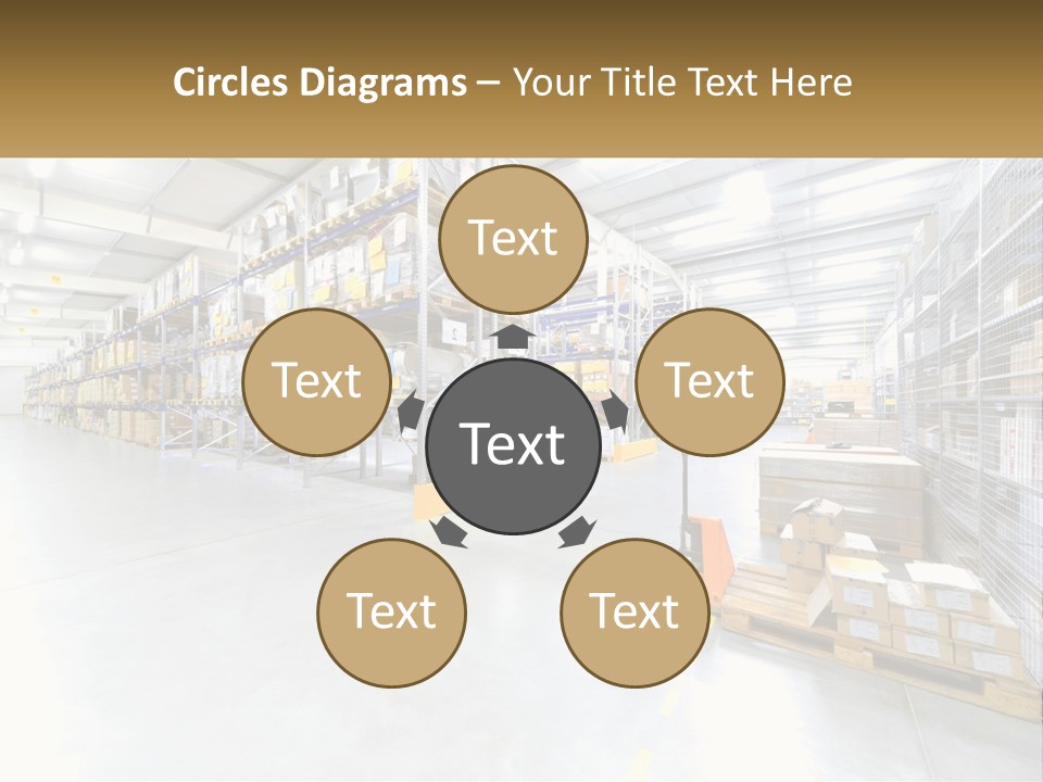 A Large Warehouse Filled With Lots Of Boxes PowerPoint Template
