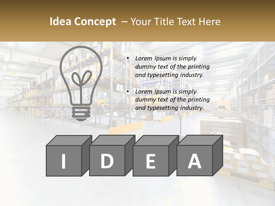 A Large Warehouse Filled With Lots Of Boxes PowerPoint Template