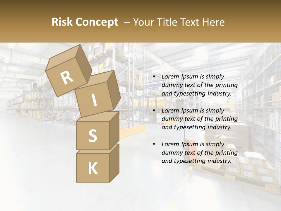 A Large Warehouse Filled With Lots Of Boxes PowerPoint Template
