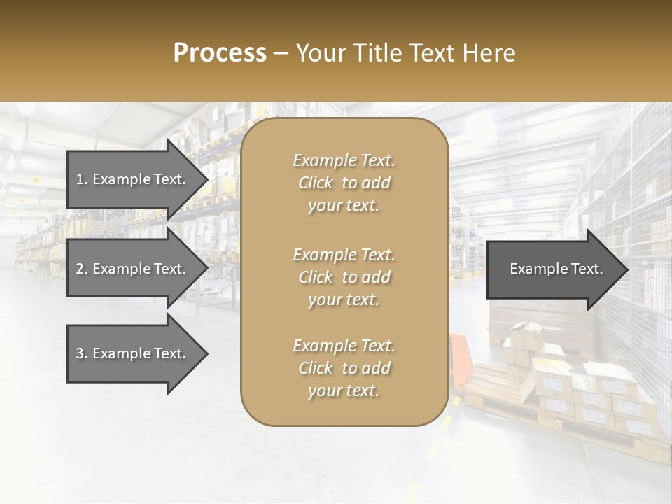 A Large Warehouse Filled With Lots Of Boxes PowerPoint Template