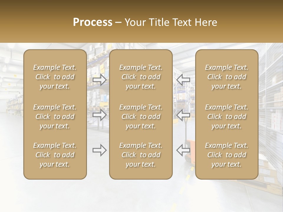 A Large Warehouse Filled With Lots Of Boxes PowerPoint Template