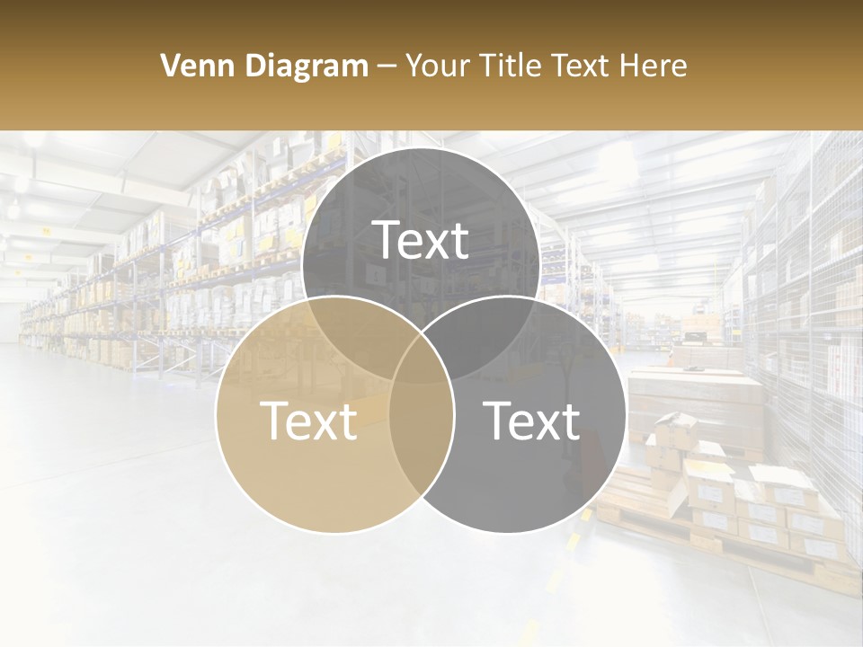 A Large Warehouse Filled With Lots Of Boxes PowerPoint Template