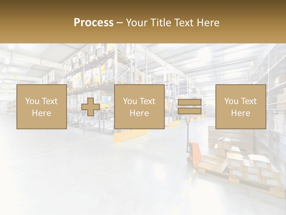 A Large Warehouse Filled With Lots Of Boxes PowerPoint Template