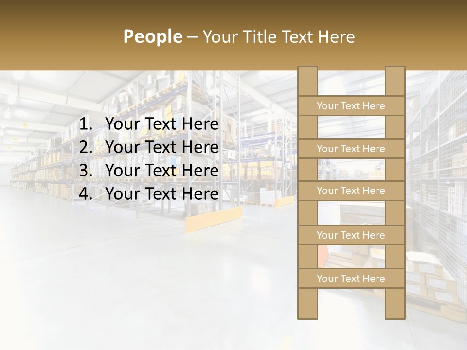A Large Warehouse Filled With Lots Of Boxes PowerPoint Template