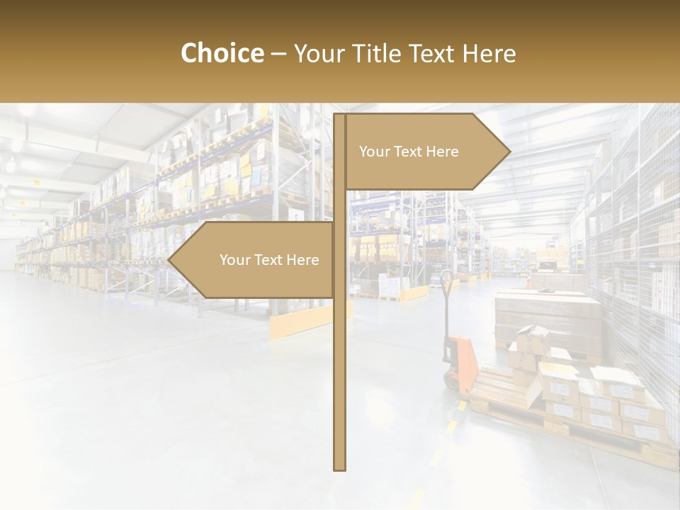 A Large Warehouse Filled With Lots Of Boxes PowerPoint Template