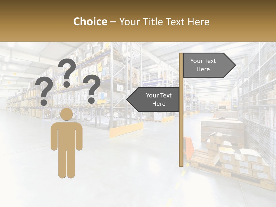 A Large Warehouse Filled With Lots Of Boxes PowerPoint Template