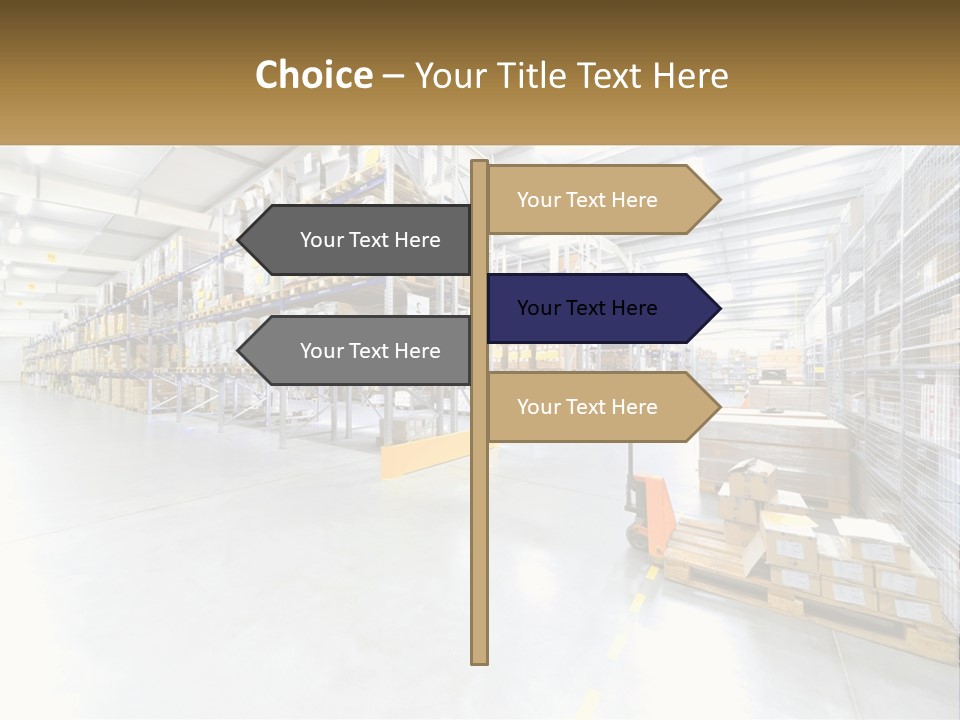 A Large Warehouse Filled With Lots Of Boxes PowerPoint Template
