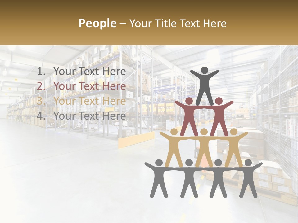 A Large Warehouse Filled With Lots Of Boxes PowerPoint Template