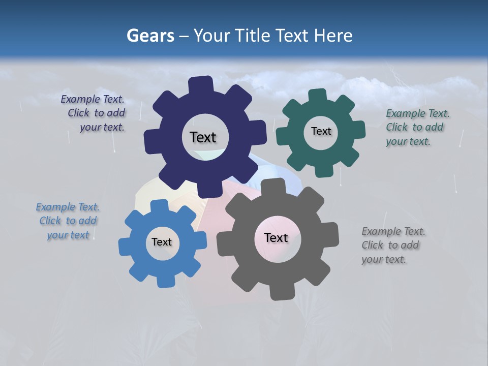 A Group Of People Holding Umbrellas In The Middle Of A Field PowerPoint Template