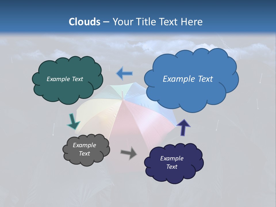 A Group Of People Holding Umbrellas In The Middle Of A Field PowerPoint Template