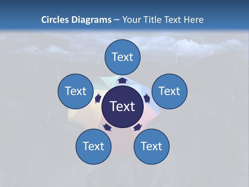A Group Of People Holding Umbrellas In The Middle Of A Field PowerPoint Template