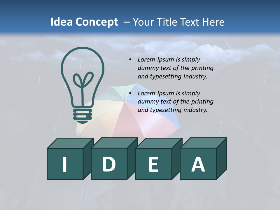 A Group Of People Holding Umbrellas In The Middle Of A Field PowerPoint Template