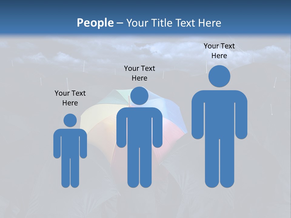 A Group Of People Holding Umbrellas In The Middle Of A Field PowerPoint Template