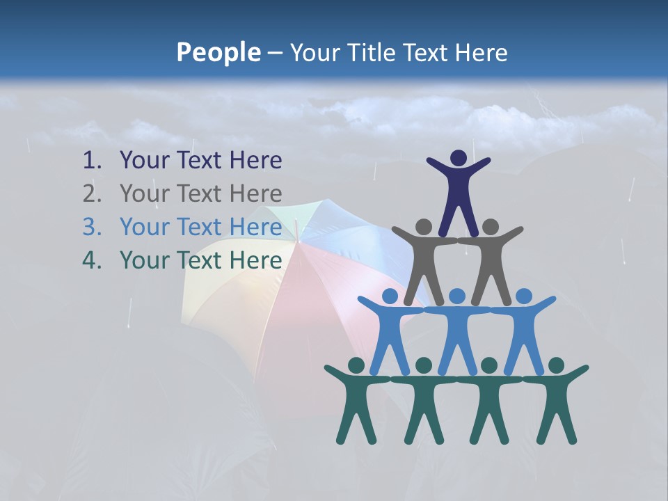 A Group Of People Holding Umbrellas In The Middle Of A Field PowerPoint Template