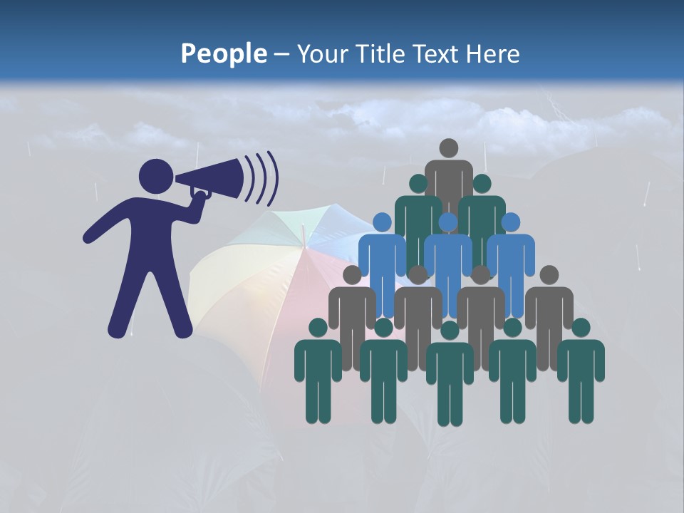 A Group Of People Holding Umbrellas In The Middle Of A Field PowerPoint Template