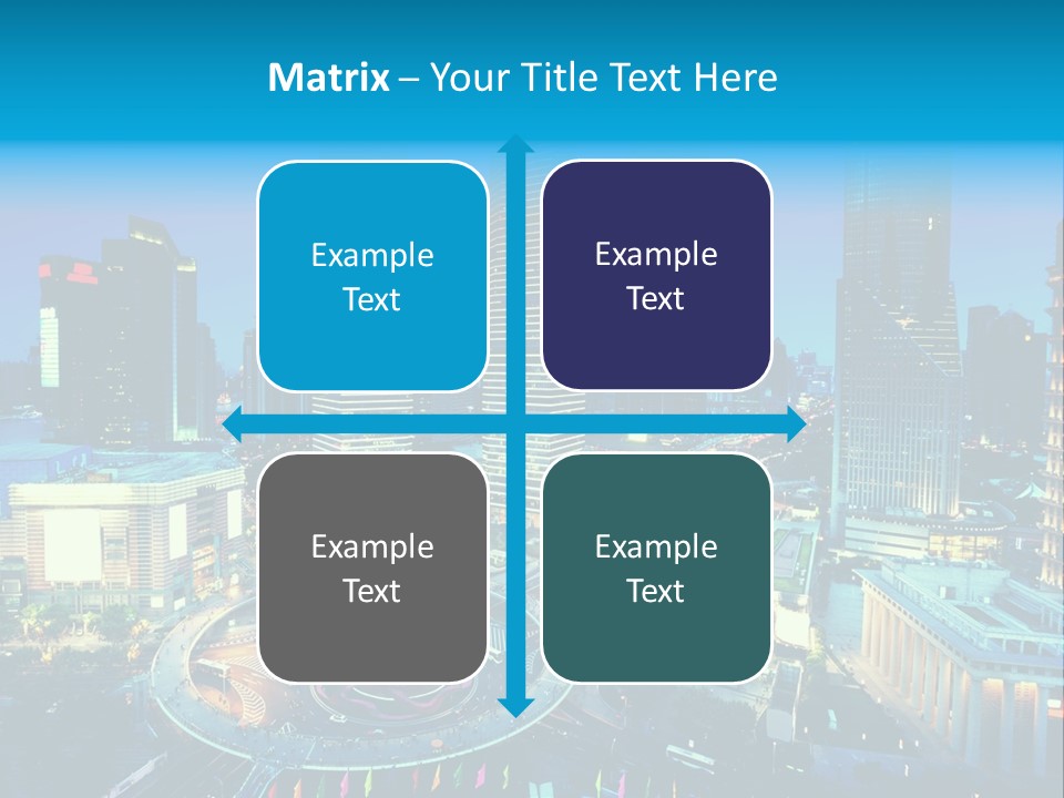 A Cityscape With Skyscrapers In The Background At Night PowerPoint Template