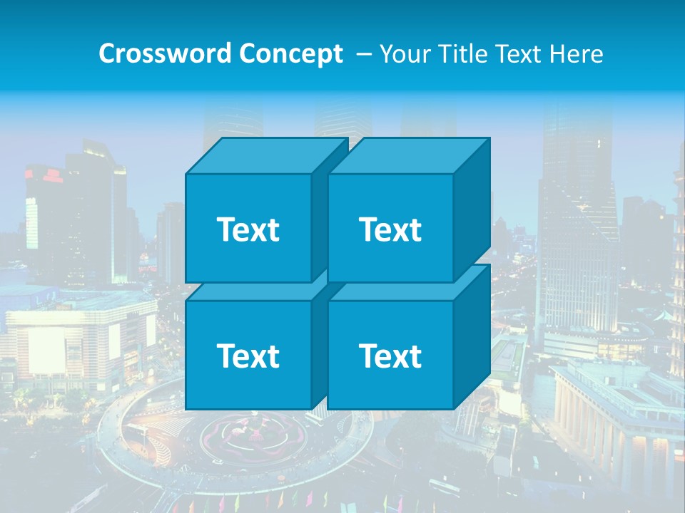 A Cityscape With Skyscrapers In The Background At Night PowerPoint Template