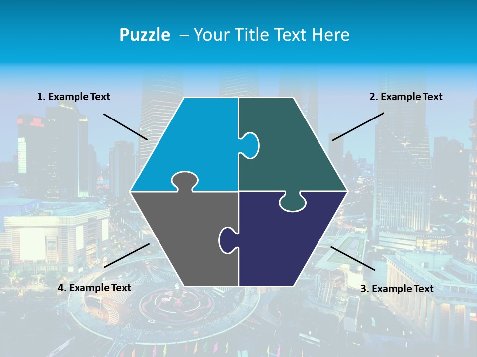 A Cityscape With Skyscrapers In The Background At Night PowerPoint Template