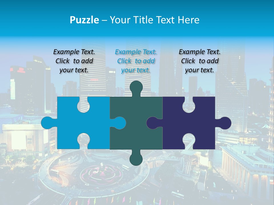 A Cityscape With Skyscrapers In The Background At Night PowerPoint Template