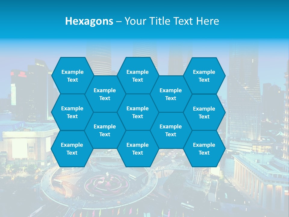 A Cityscape With Skyscrapers In The Background At Night PowerPoint Template