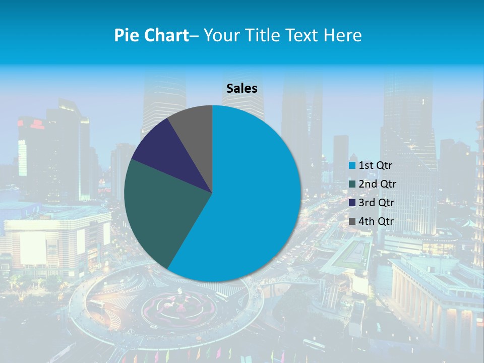 A Cityscape With Skyscrapers In The Background At Night PowerPoint Template