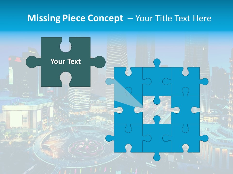 A Cityscape With Skyscrapers In The Background At Night PowerPoint Template