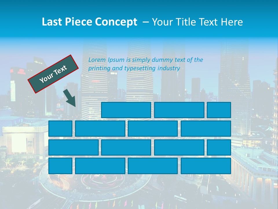 A Cityscape With Skyscrapers In The Background At Night PowerPoint Template